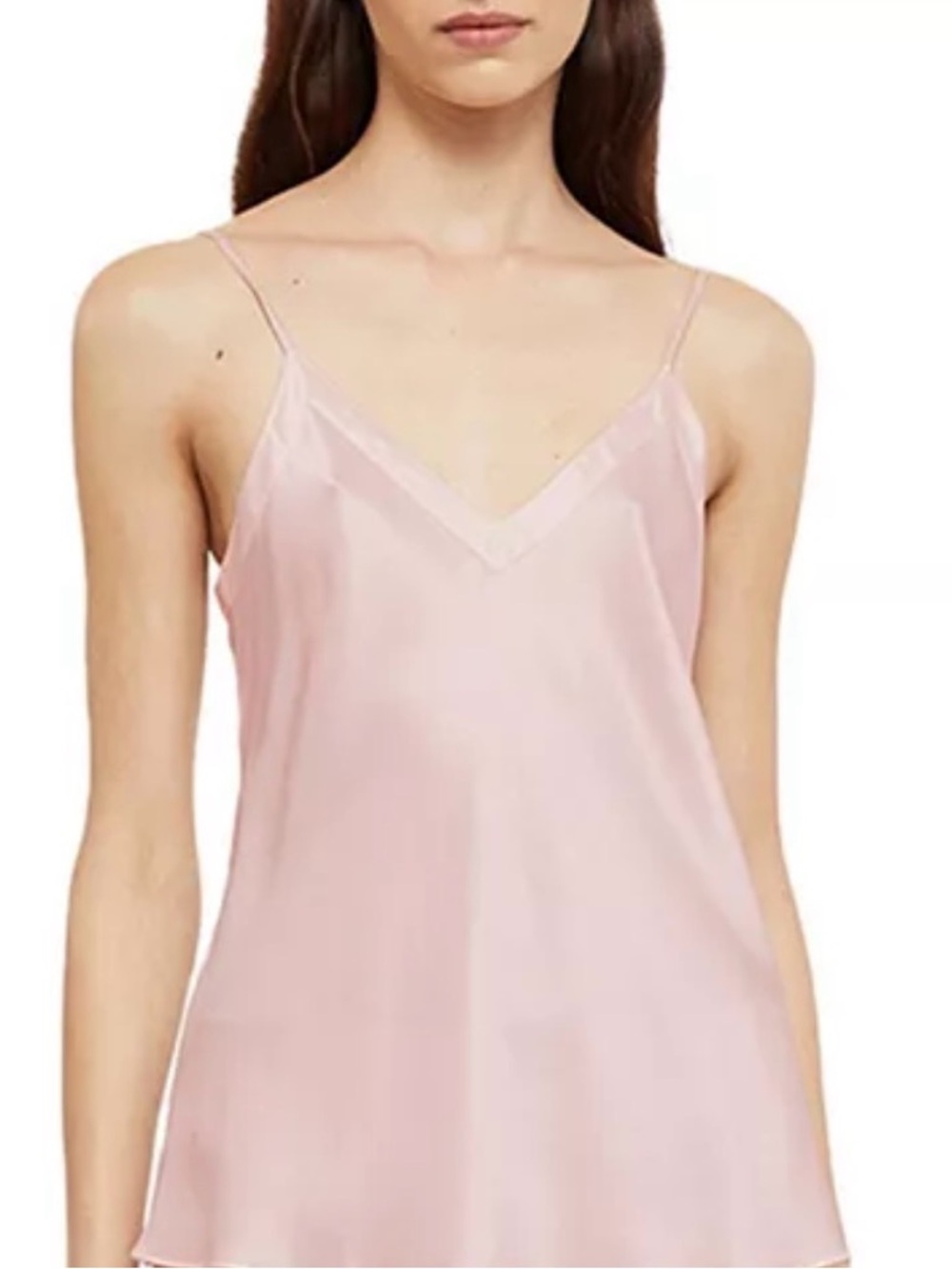 Ginia 100% Silk Pink Camisole with V-Neck